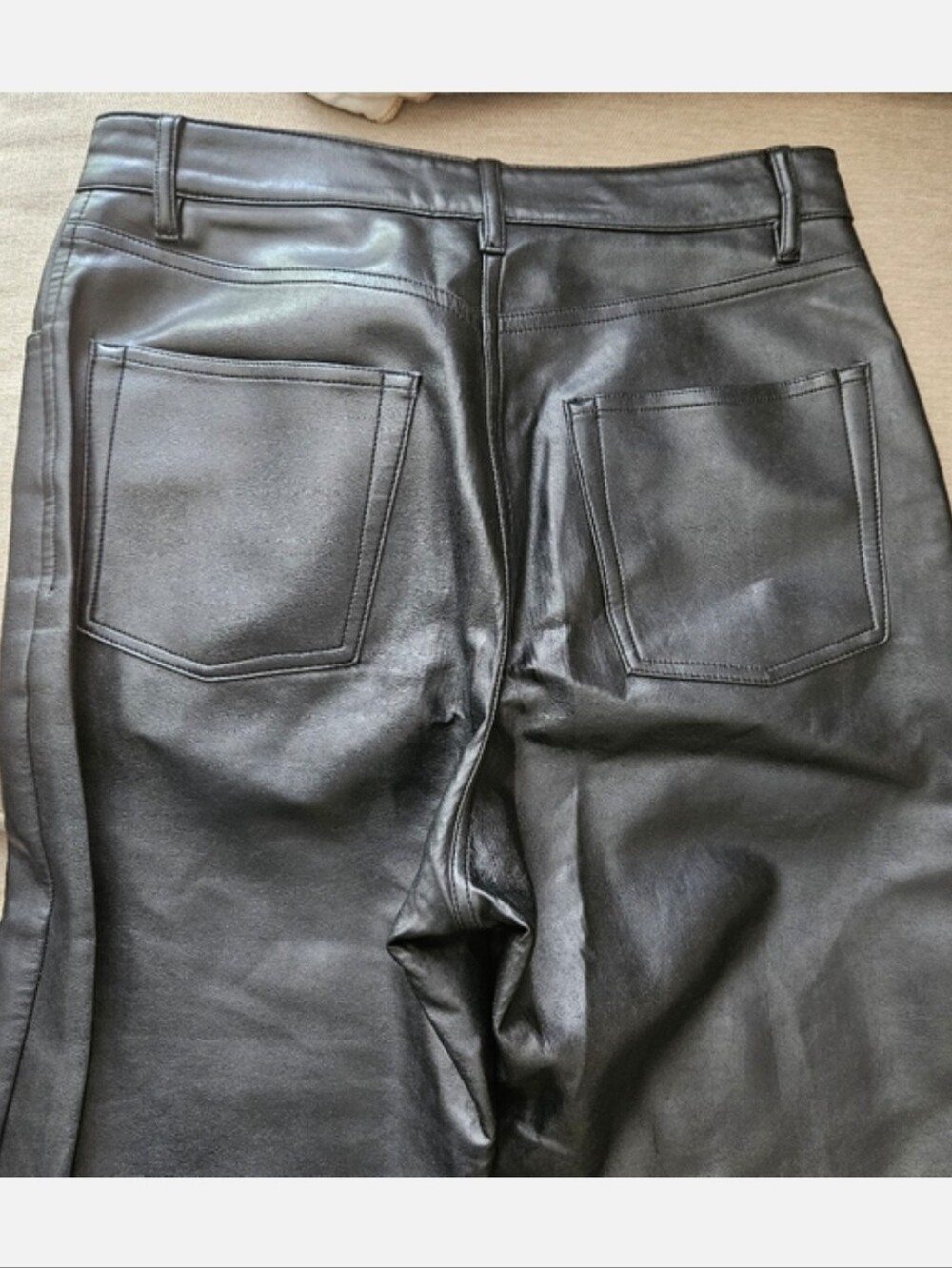 Aritzia Wilfred Melina Pants Black Faux Leather Straight Leg Pleather - Picture 9 of 16